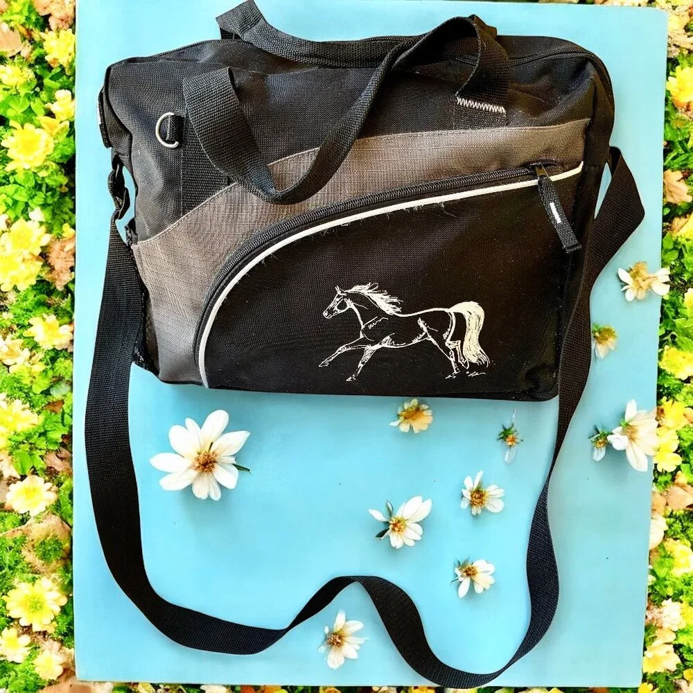 Messenger Bag Laptop Computer Horse Art Dual Handles & Shoulder Strap Pockets